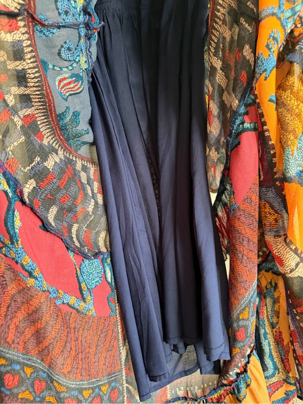 FARM Rio Blue Multi-Print Long Sleeve Maxi Dress - Picture 13 of 16
